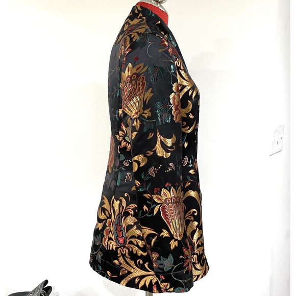 Soft Surroundings Moon Dynasty Dressy Jacket Blazer Size M Black Multi Brocade - Picture 4 of 10